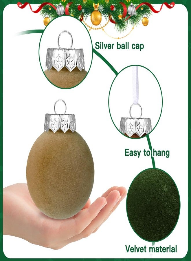 YUJUN 12 PCS Christmas Large Velvet Balls Ornaments 3.14In Shatterproof White Green Tree Hanging Plastic Ball Set Xmas Bulk Flocked Ornaments for Christmas Tree Home Party Wreath Decorations - Image 3